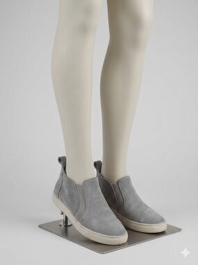 Toms Light Gray Suede Slip-On Ankle Booties